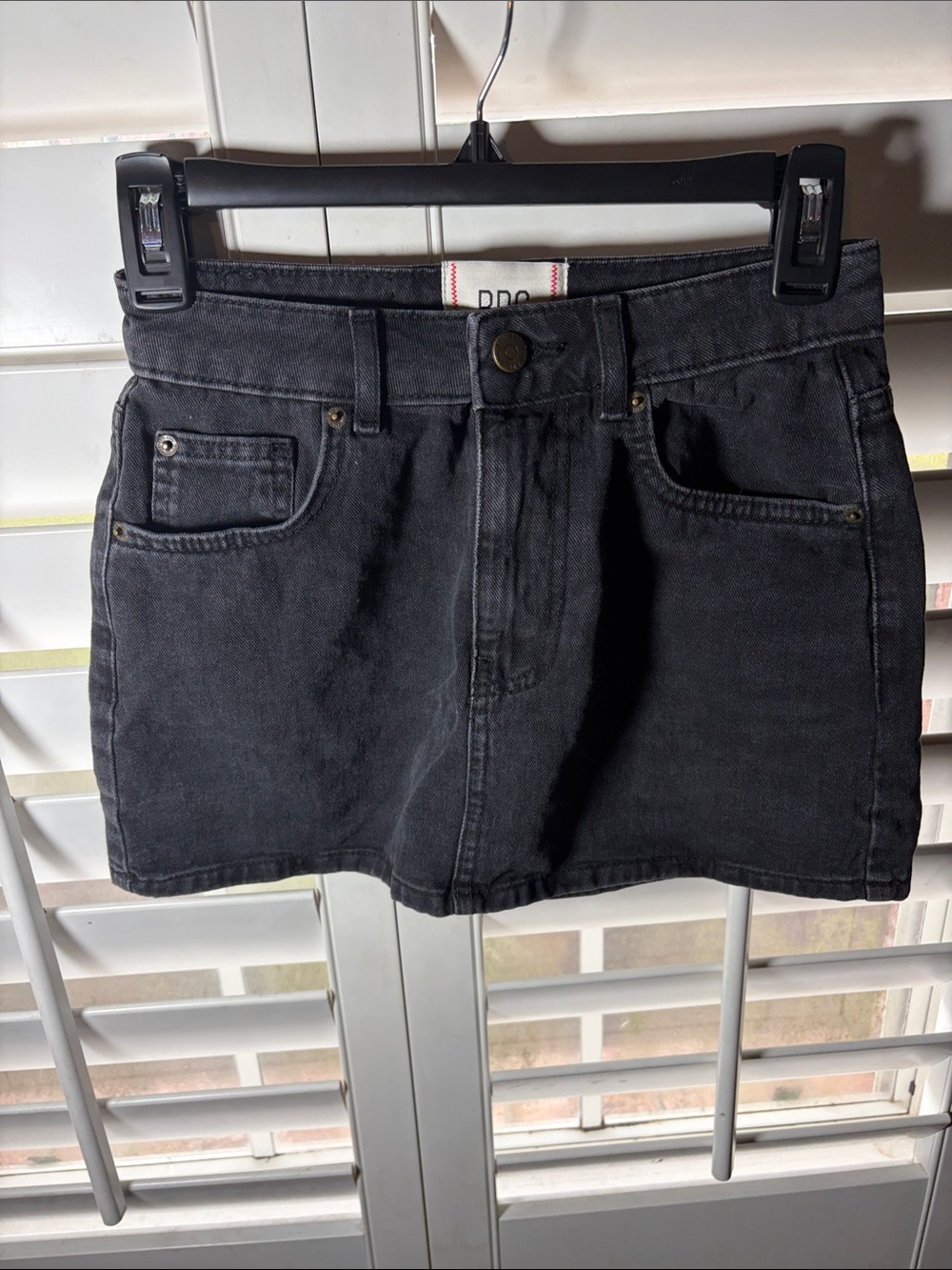 Women's Black Denim Mini Skirt